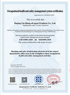 職業(yè)健康**管理體系認(rèn)證證書（英文）